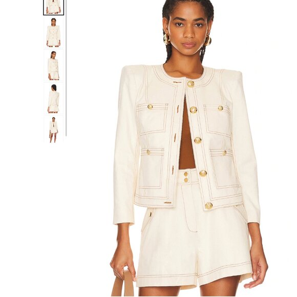 Veronica Beard Ferazia Jacket and Keita Shorts Set in Ecru Size 4 - Picture 2 of 16